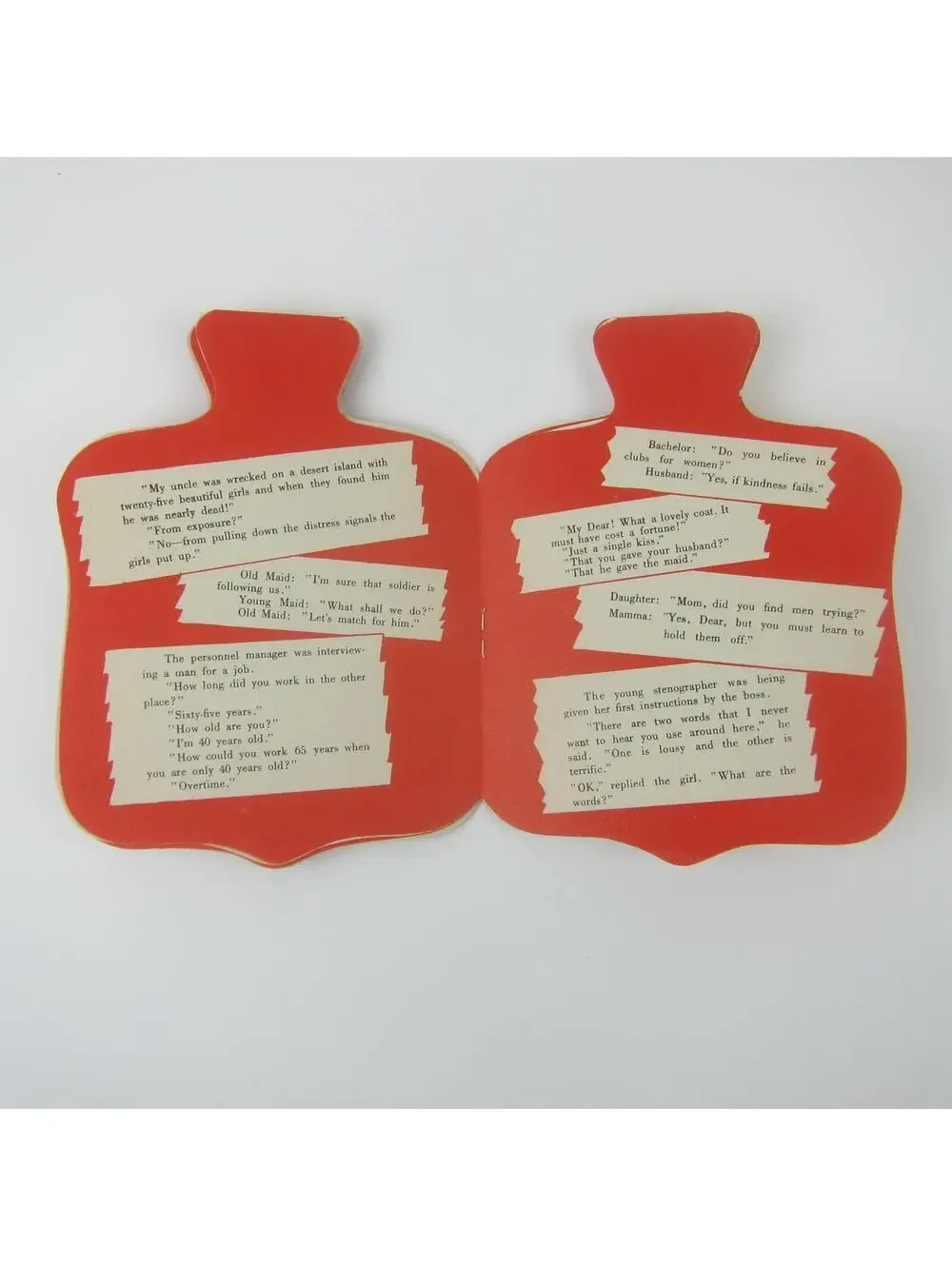Vintage Birthday Card Anthropomorphic Hot Water Bottle Six Pages of Jokes 1950s